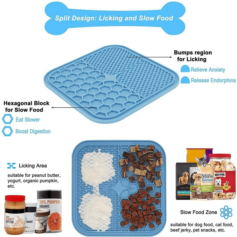 Bangp Licking Mat for Dogs and Cats,Dog Slow Feeders,Boredom Anxiety  Reduction,Heavy-Duty Puzzle Mat Dog Treat Mat with Unique Quadrant  Design,Perfect