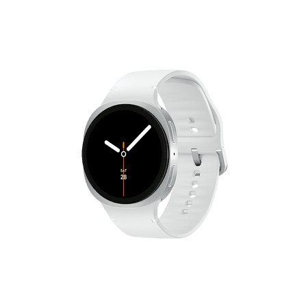 Samsung Galaxy Watch8 44mm Bluetooth Smart Watch, Silver, White Band
