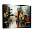 thumbnail image 2 of Designart "Cityscape composition III" Abstract Collages Floater Framed Canvas Wall Art, 2 of 7