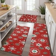 thumbnail image 2 of Red Christmas Snowflake Pattern Kitchen Rugs Sets Of 3,Kitchen Runner Rugs Non Skid Washable,Decorative Kitchen Floor Mats for Kitchen,Sink,Laundry,17"x30"+ 17"x47" + 17"x59", 2 of 6