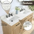 thumbnail image 5 of Arbios 60" Quartz Stone Vanity Top in Calacatta White with White Sink, 5 of 7