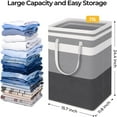 thumbnail image 5 of Semfri 2Pack Large Laundry Basket 75L Each Waterproof Freestanding Laundry Hamper Collapsible Tall Clothes Hamper with Extended Handles for Clothes Toys in the Dorm and Family-Gradient Grey, 5 of 7