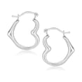 thumbnail image 1 of 10k White Gold Heart Hoop Earrings, 1 of 2