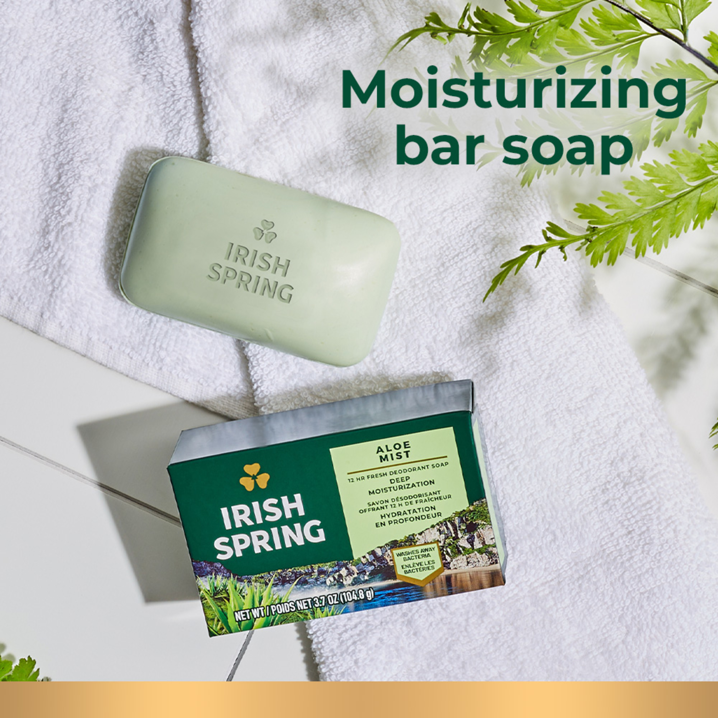 Irish Spring Aloe Mist Deodorant Bar Soap for Men, Feel Fresh All Day, 3.7 oz, 12 Pack - image 10 of 23