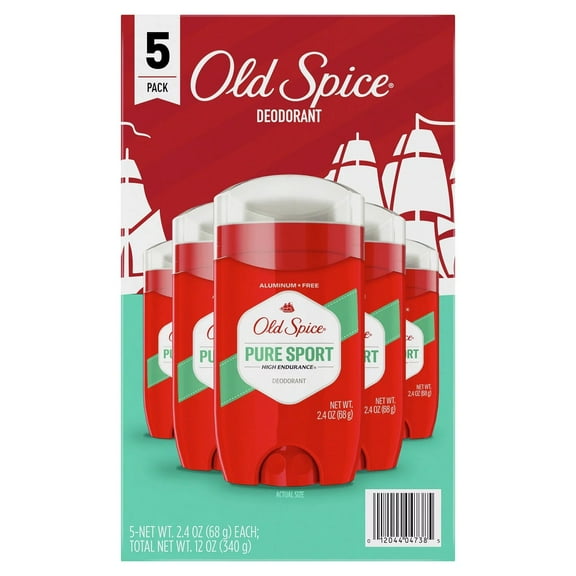Old Spice Pure Sport High Endurance Deodorant for Men, Original, 2.4 Oz (5 Ct)