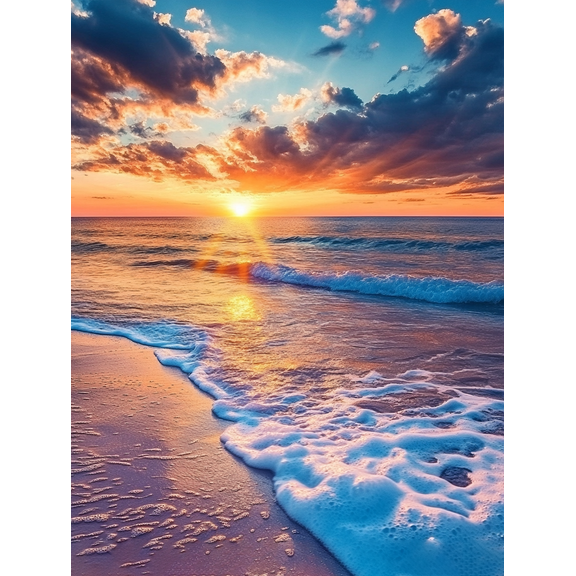 Sunset Seascape Decorative Painting/Canvas Art， Suitable for Living Room， Bedroom，Hotel， Bar， Apartment. 170