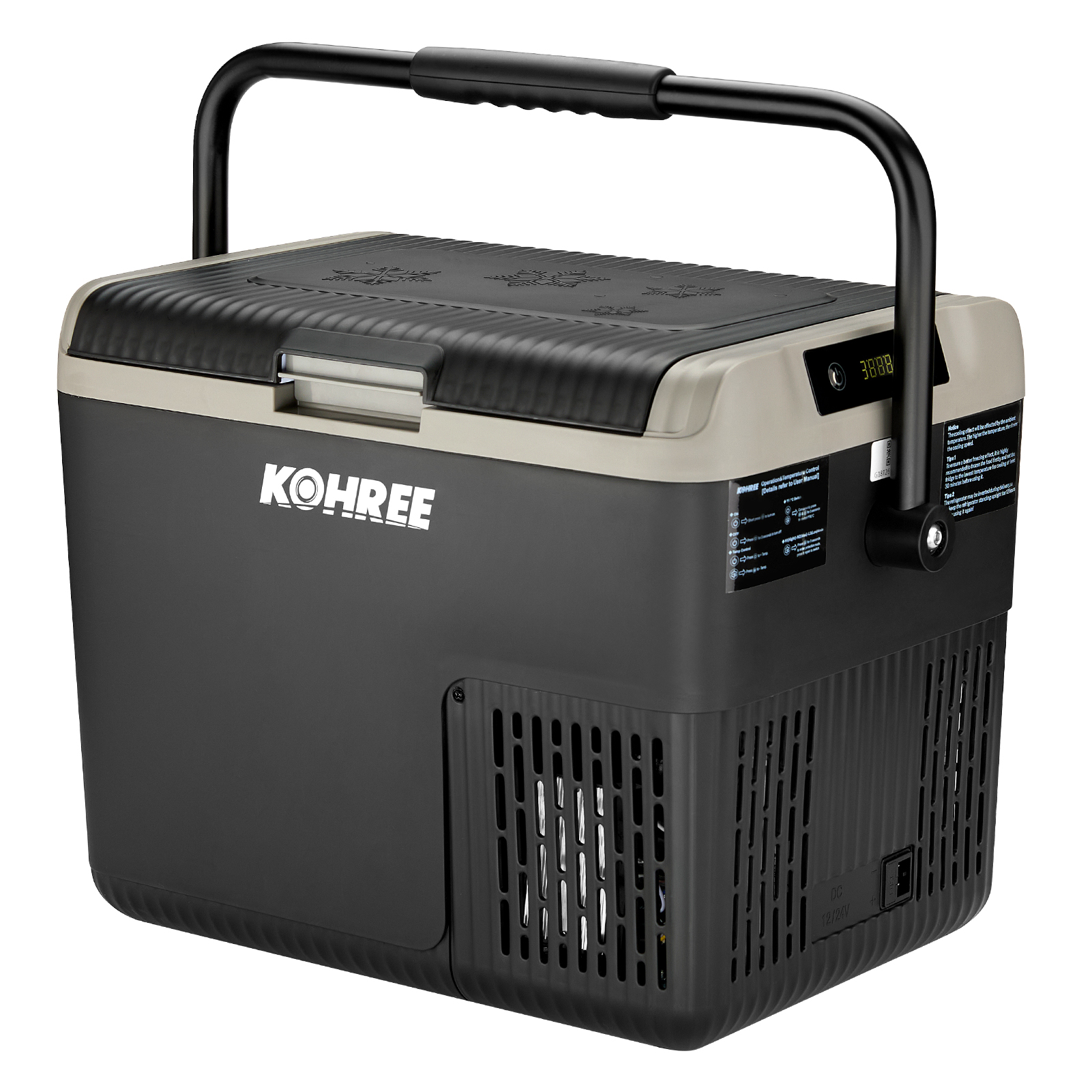 Kohree 12Volt Portable Refrigerator, 19QT (18L) Car Fridge DC & AC, -4℉~68℉, Freezer Fridge Cooler with Large Handle for RV, Travel, Truck, Camping, Black