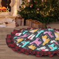 thumbnail image 5 of Sigee Colorful Alpaca for Christmas Decoration Tree Skirt Christmas Plaid Tree Skirt,Christmas home decor Holiday Tree Skirt Fits TChristmas Tree-36", 5 of 6