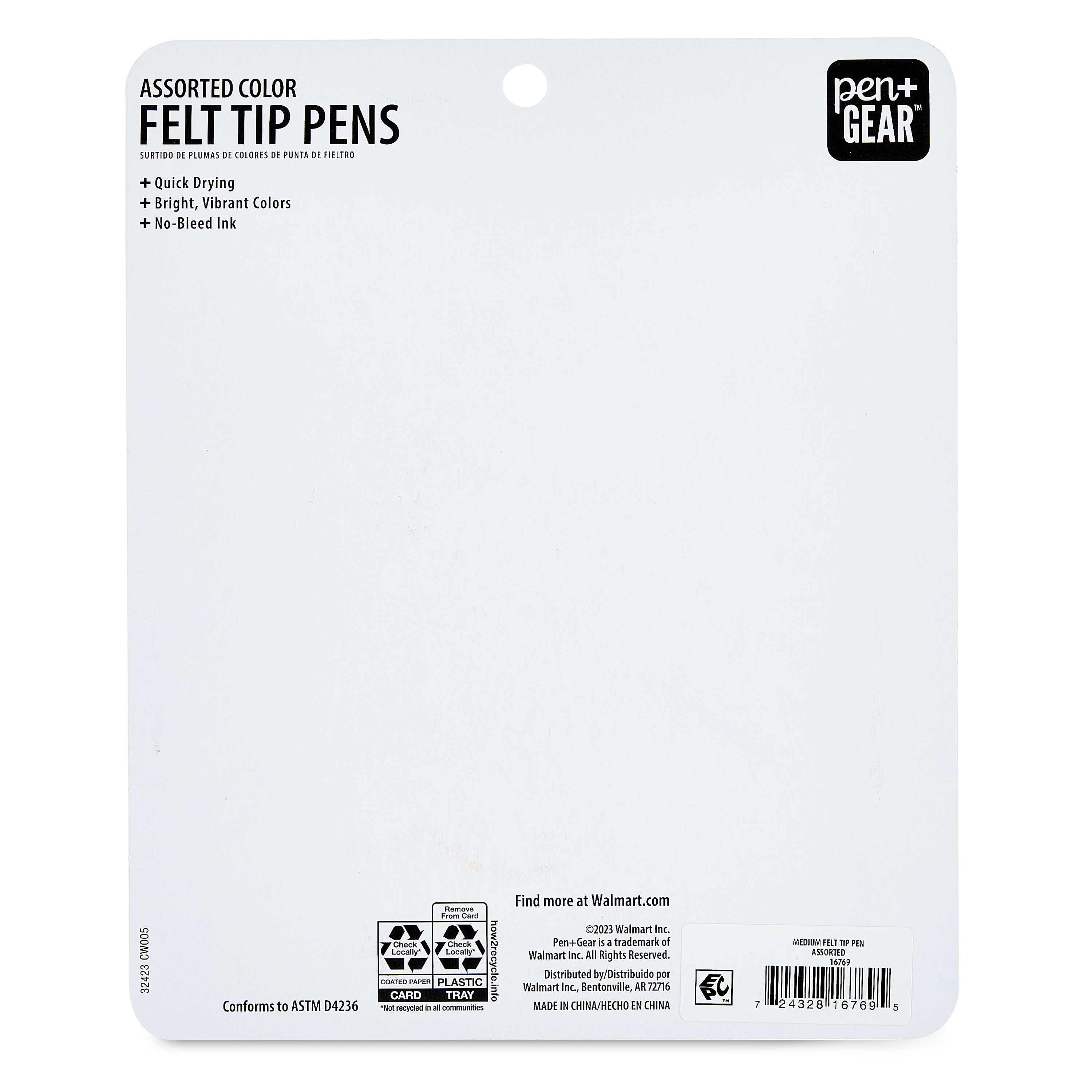 Plumas de fieltro de punta media Pen+Gear, colores surtidos, 10 unidades 7