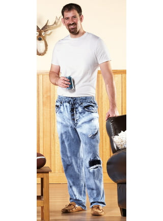 Softmusic Denim Pattern Fake Jeans Lounge Pants Cotton Boxer
