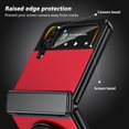 thumbnail image 5 of Magnetic for Samsung Galaxy Z Flip 4 Case with Ring Holder, [Hinge Protection] Built in Screen Protector & Camera Protection Slim Thin Hard PC Kickstand Shockproof Protective Case, Red, 5 of 14