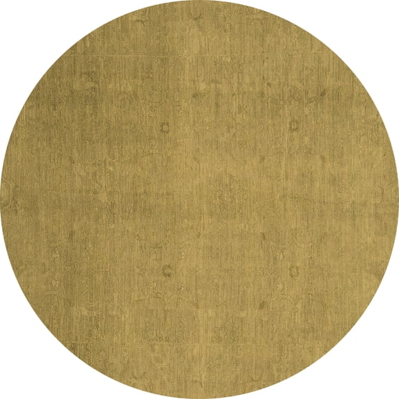 Ahgly Company Indoor Round Abstract Brown Modern Area Rugs, 7' Round