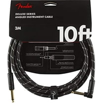 Fender Deluxe Series Instrument Cable, Straight/Angle, 10', Black Tweed