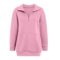thumbnail image 4 of Kaprioy Womens Oversized Sweatshirts Half Zip Pullover Winter Clothing Quarter Zip Hoodies Long Sleeve Fall Fashion Shirts Clothes Wine, XXL, 4 of 5