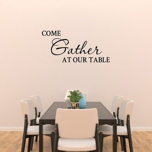come gather at our table decal with scroll design dining