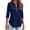 245#Navy, variant on Womens 3/4 Sleeve Tops V Neck Zipper Business Casual Blouses for Office & Going Out Soft Tunics Camel XL