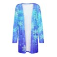 thumbnail image 4 of Puntoco mujer manga larga otoño frente abierto Navidad cárdigan ropa de abrigo suelta estampado blusa abrigo bolsillos Tops liquidación Puntoco Puntoco-6204, 4 of 5