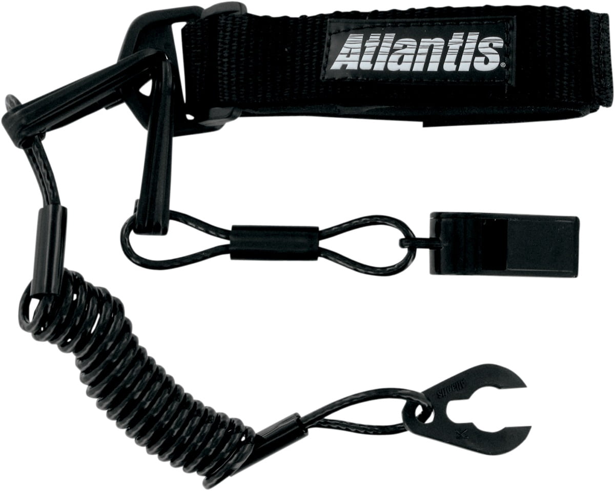 Pro Floating Lanyard with Whistle, Black