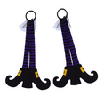 thumbnail image 3 of FSSTAM 18" Dangling Plush Polyester Witch Legs for Wreaths, Hanging Witch Leg Decorations, Purple Striped Stockings Legs and Shoes Stakes Decor, 2 Ct(with Exclusive FSSTAM Booskie), 3 of 6