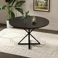 thumbnail image 6 of 47" Round Dining Table, 4-6 Seat Kitchen & Dining Room Tables with Metal Base,Space Saving, 4 Pieces of Desktop,(Only Table), 6 of 8