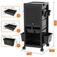 thumbnail image 5 of EastVita Salon Trolley Cart,Lockable Rolling SPA Storage Trolley with Wheels,6 Trays & Tool Holders,Beauty Salon Station Cart,Black, 5 of 7