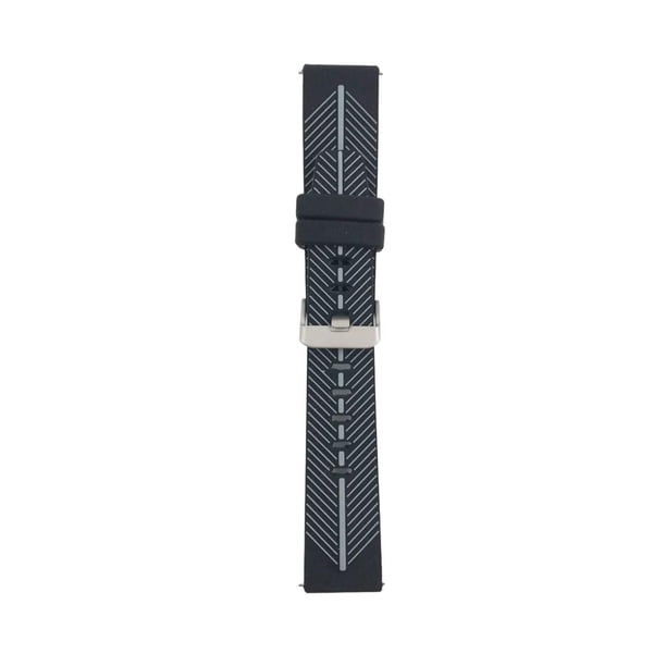 Accesorio de inteligente, correa de reloj de silicona resistente de 22 mm y hebilla de material acero inoxidable S3 / S2, , Negro + Gris Zulema Correa de reloj de pulsera