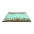 thumbnail image 2 of Ahgly Company Machine Washable Indoor Round Solid Turquoise Blue Modern Area Rugs, 8' Round, 2 of 4
