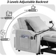 thumbnail image 4 of MAYEERTY 3 In 1 Convertible Sofa Bed, 25" Velvet Single Sofa with Adjustable Black, Suitable For Small Spaces, Dark Gray, 4 of 8