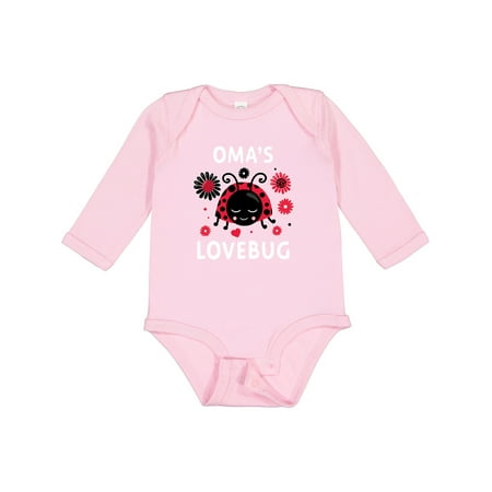 

Inktastic Valentine s Day Oma s Lovebug Gift Baby Boy or Baby Girl Long Sleeve Bodysuit