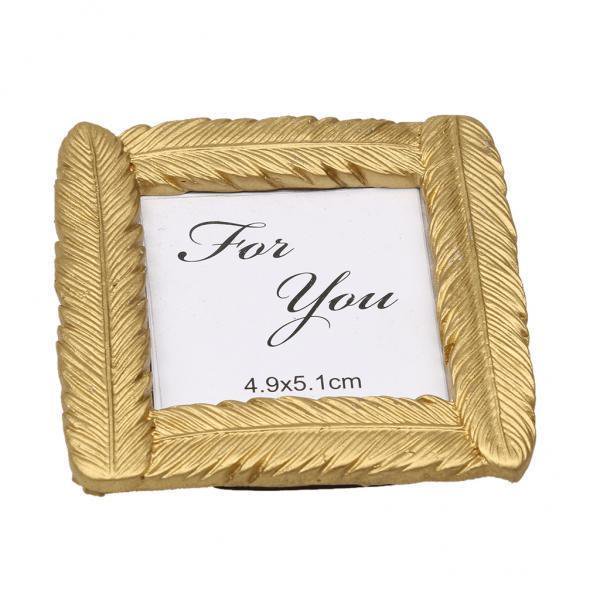 Conjunto de Portarretratos Pequeños con Soporte Trasero para Celebración de Bodas en Plumas Brillantes 6 piezas