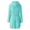 thumbnail image 4 of MEICHEN Bath Robes for Women Fashion Solid Colour Long Sleeve Pocket Hooded Knee Short Plush Pajamas Robe Homewear Bathrobe Women's Essentials Summer Loungewear, 4 of 5