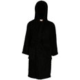 thumbnail image 1 of Unisex Hooded Black Towel Bathrobe, 1 of 3