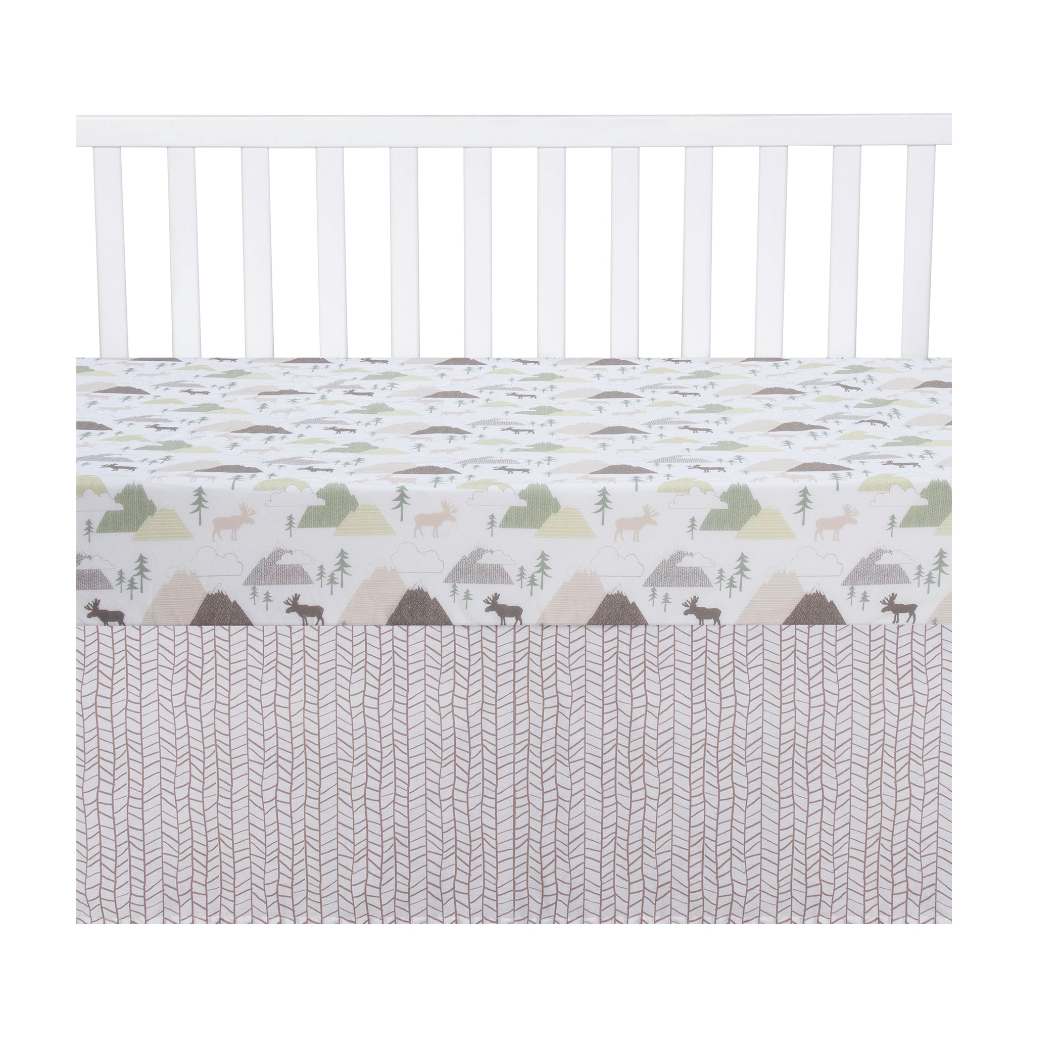 Trend Lab 100% Cotton Mountain Baby 3 Piece Crib Bedding Set - image 4 of 6