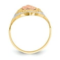 thumbnail image 2 of 14K Two-Tone Gold Ring Band Themed Yellow & Rose with Rhodium Filigree Guadalupe, Size 5, 2 of 5