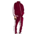 thumbnail image 1 of Velour Tracksuit Mens 2 Piece Set Velvet Zipper Jacket with Drawtsring Jogger Sweatpants Sweatsuits Outfits Casual 2023 Fall Fashion Lounge Set, 1 of 5