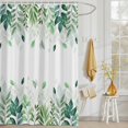 thumbnail image 3 of Shower Curtain Green Leaves Watercolor Shower Curtains for Bathroom Decor, Waterproof Polyester Shower Curtain Set with Hooks, Extra Long 72" x 84" Leaf Plant, 3 of 9