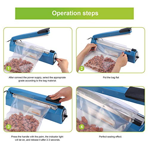 Konmee 12 Inches Impulse Manual Hand Bag Sealer Heat Sealing 