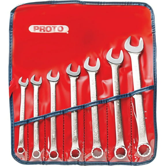 Proto 7Pc Torqueplus Combination Wrench Set, 12 Pts, 3/8-3/4", ST (577-1200HASD)