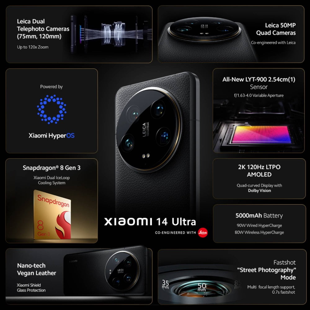 Xiaomi 14ultra グローバルROM　512GB ブラック Amazon.com: Xiaomi 14 Ultra 5G (512GB + 16GB) Global Version (for