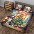 thumbnail image 3 of Merry Christmas Border Collie Santa Hat Xmas Tree Winter Holiday Quilt Bedding Set Borders Dog Lovers Gifts Idea 1 Blanket Bed Cover 2 Pillowcases - 01013, 3 of 5
