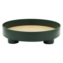 1 Pcs 12" Round Decorative Serving Tray, Coffee Table Tray, Home Decor Round Tray for Trinket Jewelry Perfume Key, Ottoman Tray Nightstand Organizer