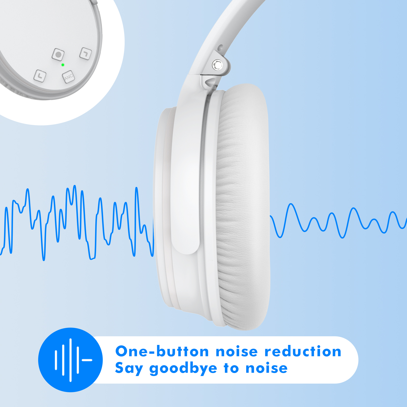 Srhythm, Wireless Bluetooth Headphones, NC35, White - Walmart.com