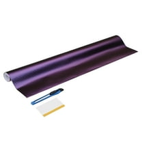 1 Set Carbon Fiber Vinyl Wrap 19.69" x 7ft Self-Adhesive Car Sticker Waterproof Wrap Roll for DIY Decor Automotive Exterior Interior Protection with Scraper Tool, Purple Blue