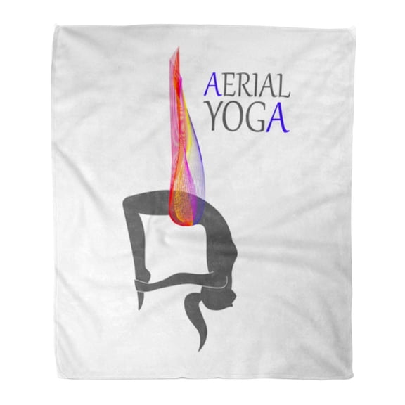 SIDONKU Flannel Throw Blanket Colorful Acrobatic Anti Gravity Yoga Aerial for Women Pose Soft for Bed Sofa and Couch 50x60 Inches
