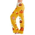 thumbnail image 2 of Soft Pajamas for Women Halloween Pumpkin Print Pj Bottoms Loose Comfy Sleep Pants Elastic Waist, 2 of 6
