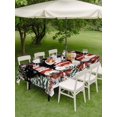 thumbnail image 3 of Outdoor Tablecloth with Umbrella Hole and Zipper, Black Christmas Rectangle Table Cloth 54x80 Inch Waterproof Tablecloth, Gnomes Xmas Tree Poinsettia Eucalyptus Picnic Table Cover for Patio Camping, 3 of 7