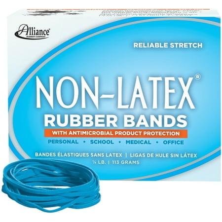 UPC: 0071815423391 | Non-Latex  ALL42339  Rubber Bands with Antimicrobial Product Protection  1 / Box  Cyan Blue