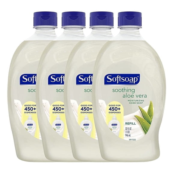 Moisturizing Hand Soap Refill for Hand Wash for Effective Daily Protection Aquarium Series in Refill Liquid Hand Soap Bottle -Ideal Bathroom Soap & Kitchen Hand Soap, 32 Fl OZ Per Pack, Pack of 4