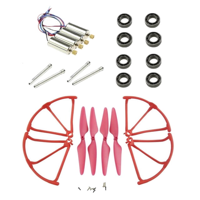 Motor + Hélice + Parachoques + Ejes de cojinetes para X4 H502S H502E H507A Rojo