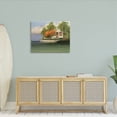 thumbnail image 2 of Tropical Seaside House Boat Landscape Painting Gallery Wrapped Canvas Print Wall Art, 2 of 7